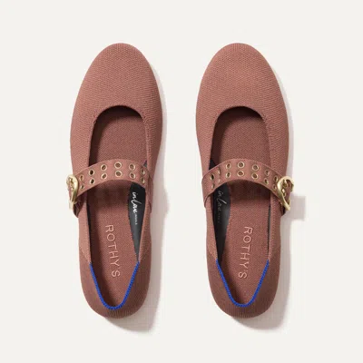 Rothys The Ballet Mary Jane In Brown/neutral In Hazel