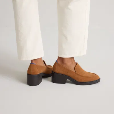Rothys The Block Heel Loafer In Brown
