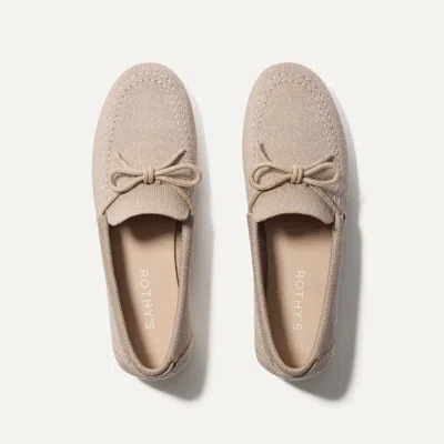 Rothys The Boat Shoe In Brown/metallic In Shimmery Sand