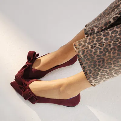 Rothys The Bow Point Ii In Red In Burgundy