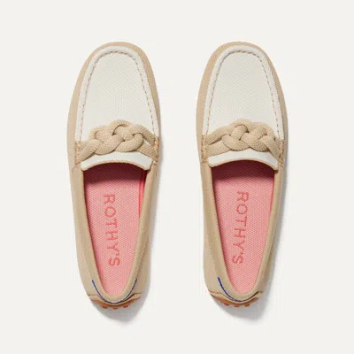 Rothys The Braid Driver In Brown/neutral In Cappuccino