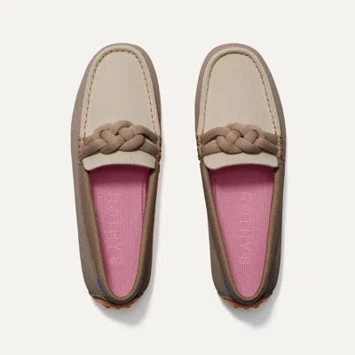 Rothys The Braid Driver In Brown/neutral In Latte Foam
