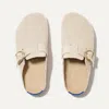 Rothys The Buckle Clog In White/neutral In Honeybun Boucl