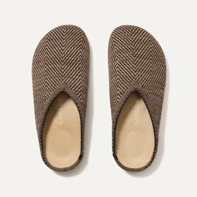 Rothys The Casual Clog In Brown/neutral In Spice Herringbone