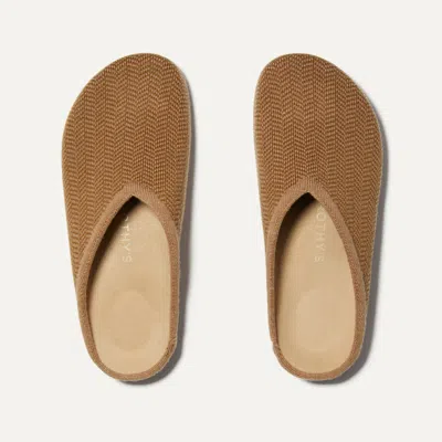 Rothys The Casual Clog In Brown/neutral In Teak Herringbone