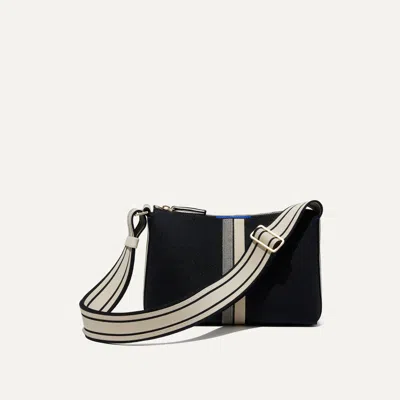 Rothys The Casual Crossbody In Black In Black And Ivory Stripe