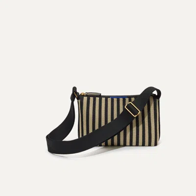 Rothys The Casual Crossbody In Black/neutral In Black Tie