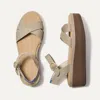 Rothys The Crisscross Lightweight Wedge Sandal In Brown/neutral In Aurora