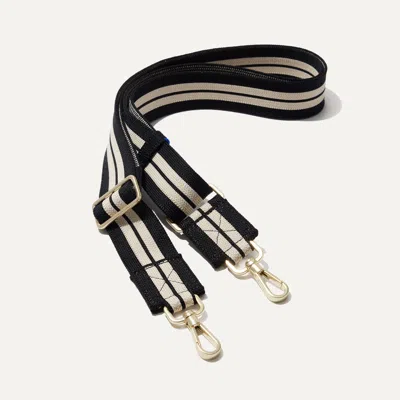 Rothys The Crossbody Strap In Black In Black And White Stripe