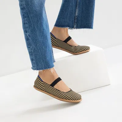 Rothys The Cruiser Mary Jane In Toffee Stripe