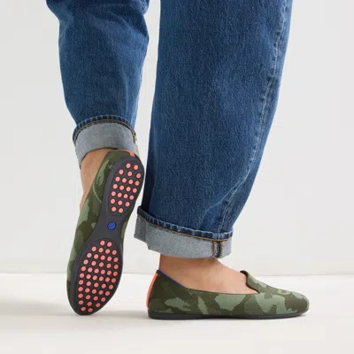 Rothys The Daily Loafer In Green Camo