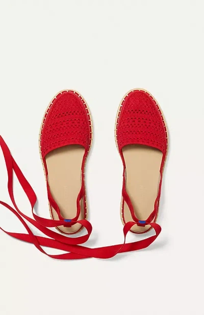 Rothys The D'orsay Espadrille Ankle-wrap Flats In Red