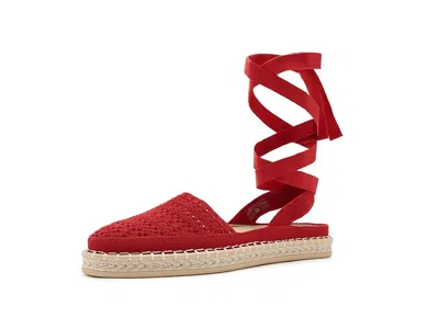 Rothys The D'orsay Espadrille Women's Flat Shoes Bright Red Crochet: 10.5 M