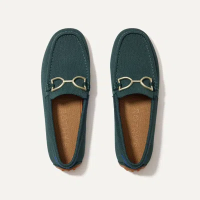 Rothys The Double Bit Driver In Green In Dark Evergreen