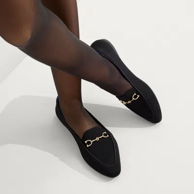 Rothys The Double Bit Loafer In Black/neutral