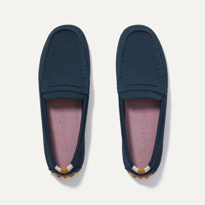 Rothys The Driver In Blue/neutral In Navy