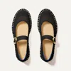 Rothys The Espadrille Mary Jane In Black/neutral In Black