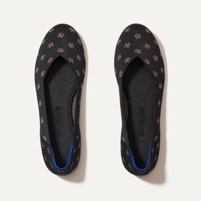 Rothys The Flat In Black/metallic In Daisy Sparkle
