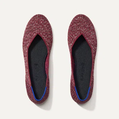 Rothys The Flat In Red/metallic In Crimson Tweed