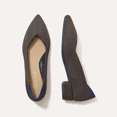 Rothys The High Point In Brown/neutral In Sparrow Herringbone