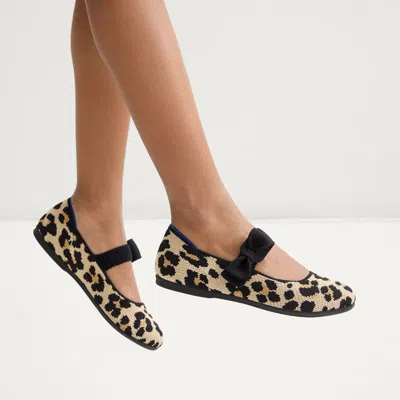 Rothys The Kids Tux Bow Mary Jane In Animal Print