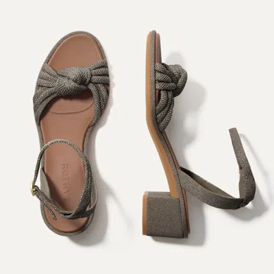 Rothys The Knot Sandal In Grey/metallic In Silver Sand