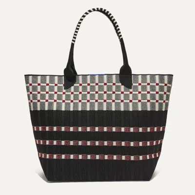 Rothys The Lightweight Tote In Black In Newspaper