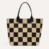 Rothys The Lightweight Tote In Black/brown In Checker Classic