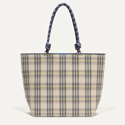 Rothys The Lightweight Tote In White In Spring Plaid