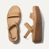 Rothys The Lightweight Wedge Sandal In Brown/neutral In Wren Whipstitch