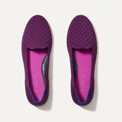 Rothys The Lounge Loafer In Purple In Plum Basketweave