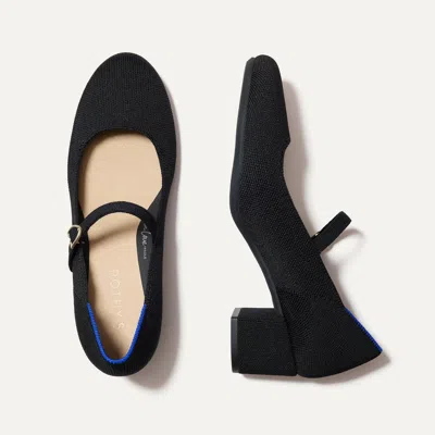 Rothys The Mary Jane Heel In Black/neutral