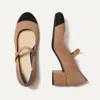 Rothys The Mary Jane Heel In Brown In Wren Captoe