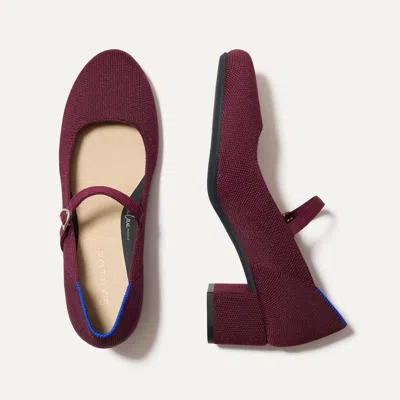 Rothys The Mary Jane Heel In Red In Wine Red