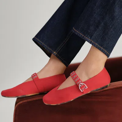 Rothys The Max Buckle Mary Jane In Red