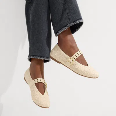 Rothys The Max Buckle Mary Jane In White/neutral