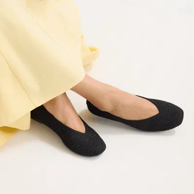 Rothys The Max Square Ballerina In Black