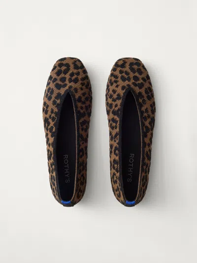 Rothys The Max Square Ballerina In Revelvet Spotted Cat