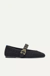 Rothys The Max Square Buckle Mary Jane Flats In Black