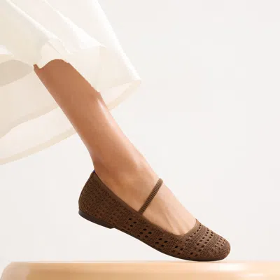 Rothys The Max Square Mary Jane In Brown