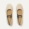 Rothys The Max Square Mary Jane In White/neutral In Pearl Boucl