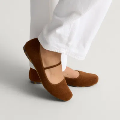 Rothys The Max Square Mary Jane In Brown