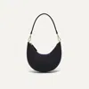 Rothys The Mini Crescent Bag In Black/neutral In Black