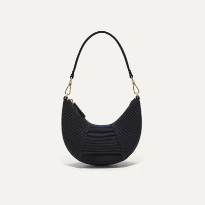 Rothys The Mini Crescent Bag In Black/neutral