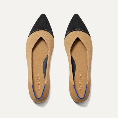 Rothys The Point Ii In Brown In Camel Captoe