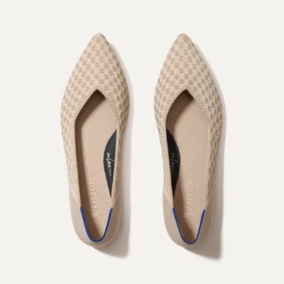 Rothys The Point Ii In Brown/neutral In Frappe Basketweave