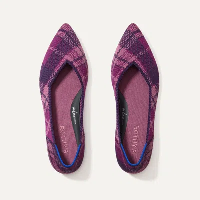 Rothys The Point Ii In Purple In Purple Plaid