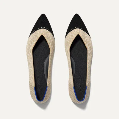 Rothys The Point Ii In White In Cream Herringbone