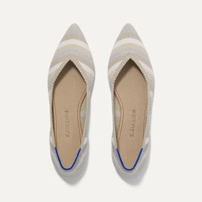 Rothys The Point In Metallic/neutral In Golden Stripe