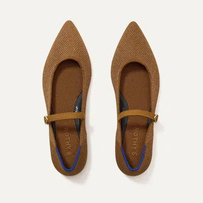 Rothys The Point Mary Jane Ii In Brown/metallic In Bronze